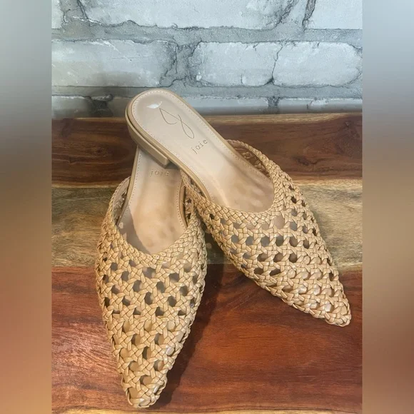 Joie, Behold Pointed Toe Woven Mules, Camel/Nude Sz 6.5 & 7.5, NWT - Picture 2 of 11
